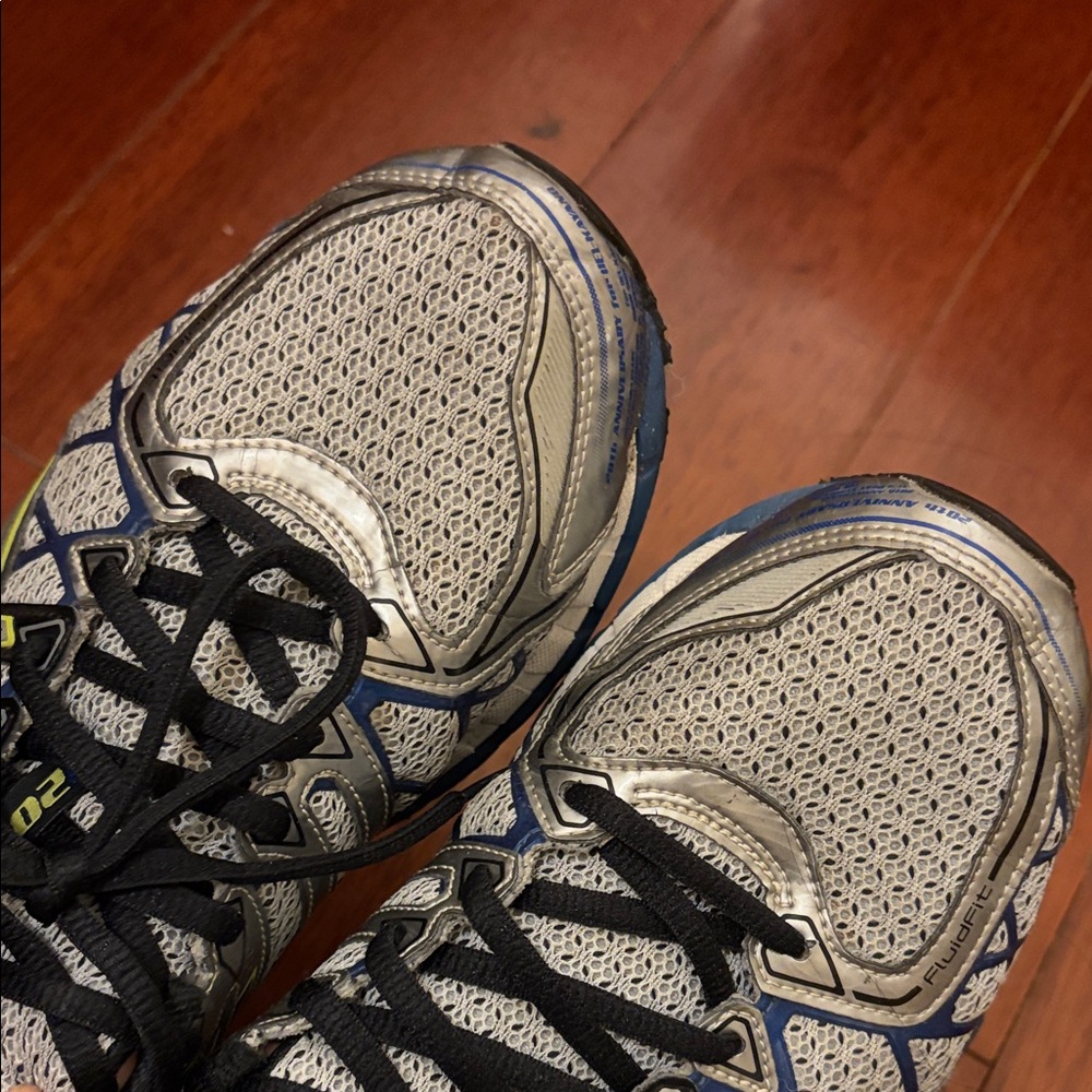 Asics Men's Silver and Blue Athletic Shoes